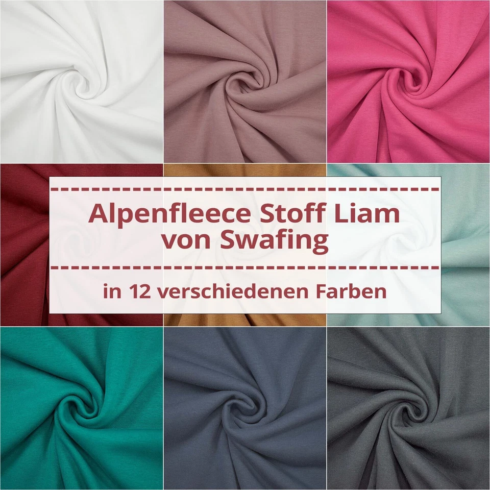 Alpenfleece Stoff Liam von Swafing, Kuschelsweat, uni (Meterware ab 0,50m)
