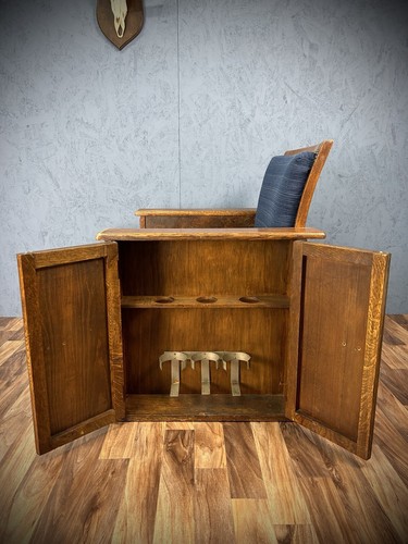 Art Deco Library Armchair with Bookcase and Drinks Cabinet Heal’s Manner - Picture 5 of 14