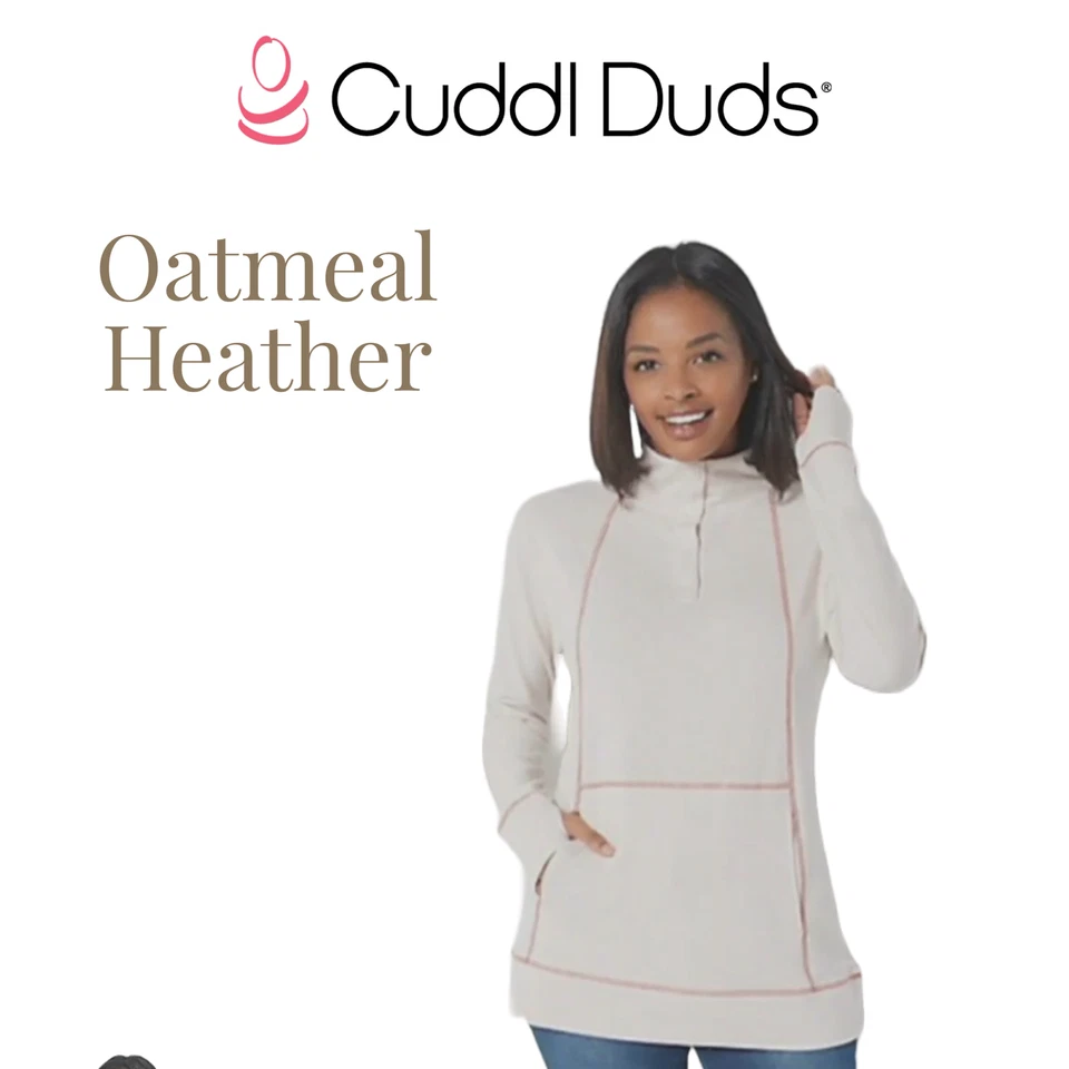 Pullover Henley Cuddl Duds Comfortwear cuello falso Foto 4 de 4