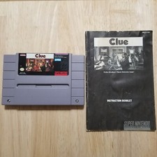 Clue + Instruction manual SNES Cartridge Authentic and works.