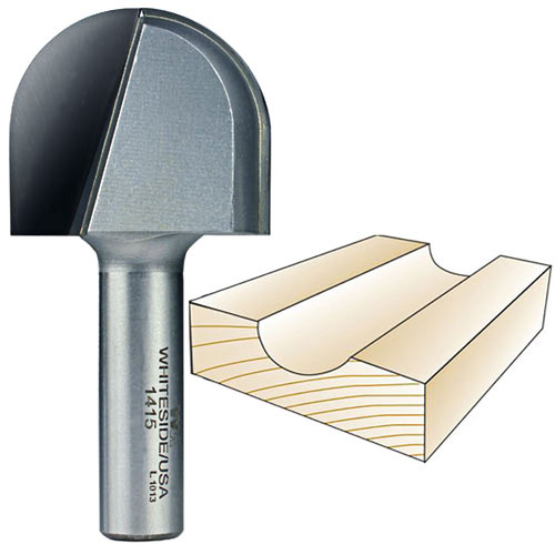 Whiteside #1415 Core Box Bit - 1/2" SH X 3/4" R X 1-1/2" CD