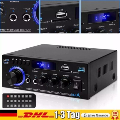 400Wx2 Verstärker Stereo Amplifier HIFI Digital Bluetooth FM USB Vollverstärker