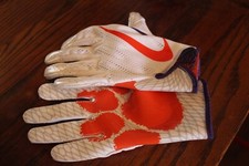 Nike Clemson Tigers Team Issued VaporKnit 2 White Football Gloves Size XL