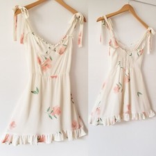 Reformation Christine Ruffle Mini Dress in Lady 0 Rare Romantic Coquette $218