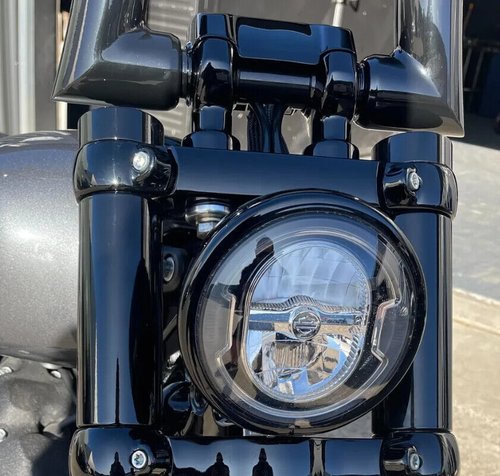 HARLEY DAVIDSON, STREET BOB, 2018 Up, KPR -UPPER FORK & NUT COVERS, GLOSS BLACK - Picture 5 of 12