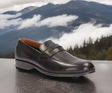 Image of New Clarks UK 6 Hawkley Free Black Leather Mens Slip On Shoes Loafer (39.5 EU)