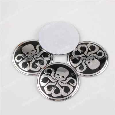 4x Silver 56.5mm Hydra Car Wheel Center Hub Cap Sticker Decal Emblem Decoration