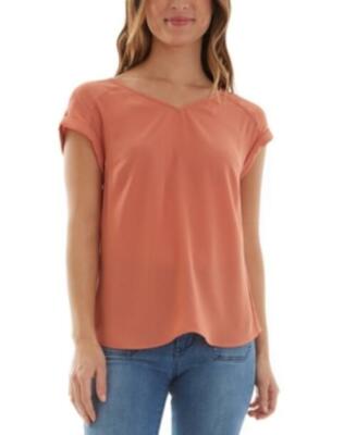 MSRP $39 Bcx Juniors' Button-Back Top Orange Size Small