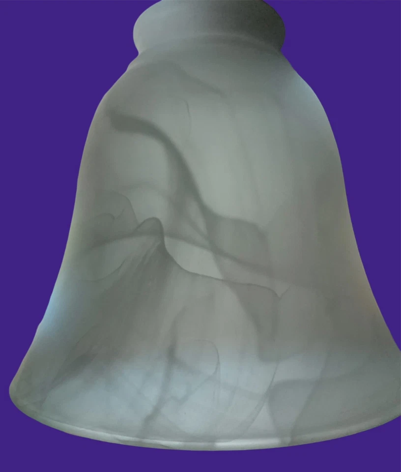 Lampshade White Faux Alabaster Glass Bell Pendant Ceiling Fan Or Vanity 5” Tall - Image 2 of 4