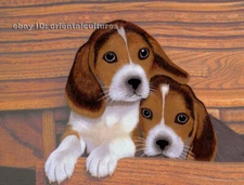 Chinese 100% real natural silk thread,su hand embroidery kits:dogs 16"