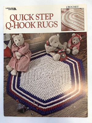 Quick Step Q-Hook Rag Rugs Crochet Patterns Using Yarn (LA3068)