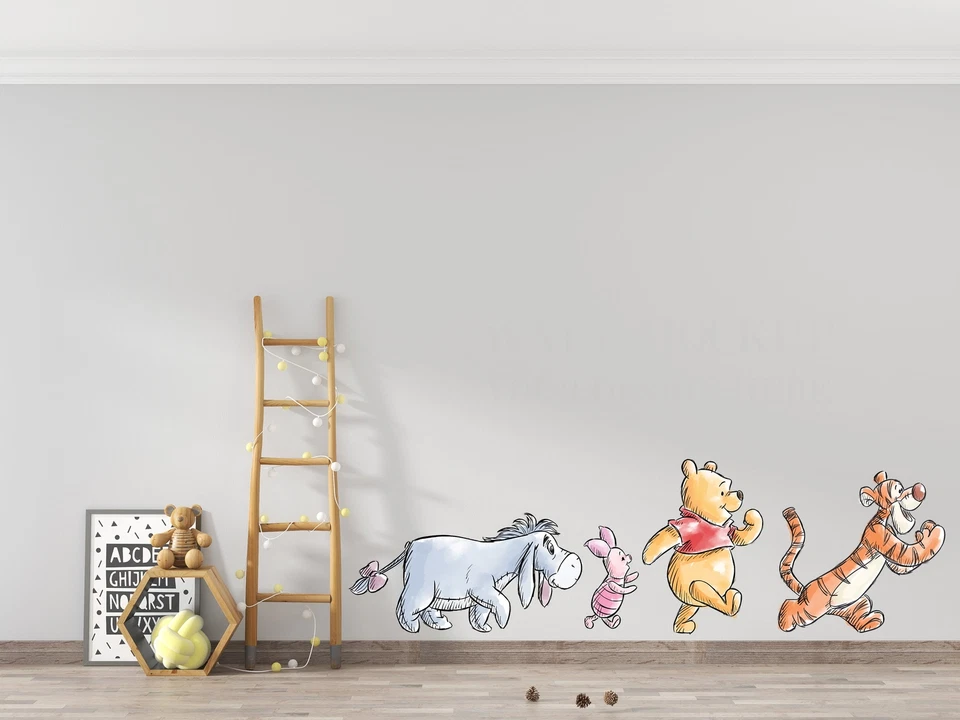 Calcomanía adhesiva de pared 3D conejo Winnie The Pooh decoración del hogar arte de pared WTP05 Foto 3 de 4