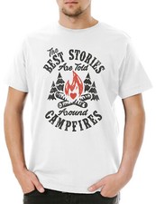 T-shirt uomo Around Campfires campeggio campeggio tende tenda falò scout