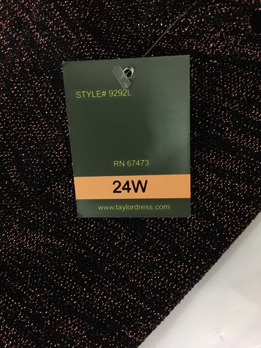 NWT Women's TAYLOR Plus Sz 24W Lurex Knit Metallic Weave A-Line Dress - Picture 9 of 10