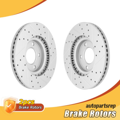 FWD Front Drilled & Slotted Brake Rotors Kit for 2007-2009 Ford Edge Lincoln MKX