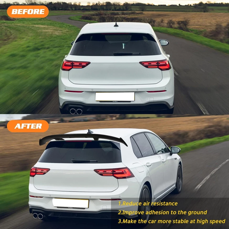 For Volkswagen VW Golf MK5 MK6 MK7 MK7.5 MK8 52" Rear Spoiler Wing Roof Spoiler Foto 3 de 4