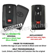 Replacement for 2004 2005 2006 2007 2008 2009 Toyota Prius Key Fob Remote Entry