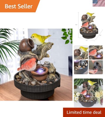 Zen Desktop Waterfall Fountain with Submersible Pump - Stylish Indoor Decor
