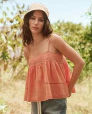 The Great The Heirloom Cami Top S Women Casual Sleeveless Crop Blouse NWD 45067