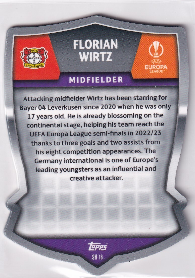 Topps Match Attax CL 23/24 Nr. SH 16 Florian Wirtz Pro Elite