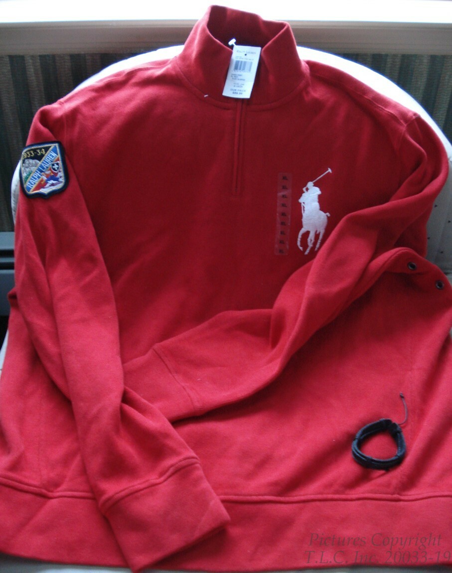 NEW NWT HEAVY COTTON RED BIG PONY RALPH LAUREN SKI SWEATSHIRT+BONUSES-SZ=XL NEW NWT HEAVY COTTON RED BIG PONY RALPH LAUREN SKI SWEATSHIRT+BONUSES-SZ=XL
