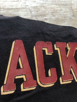 Fanion Hockey Chicago Blackhawks Années 1950 - 28 Pouces Feutre Noir - Vintage LNH
