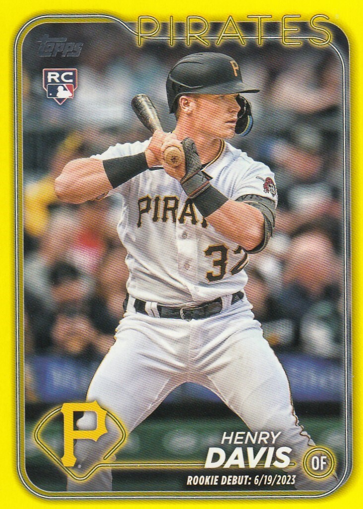 HENRY DAVIS TOPPS UPDATE ROOKIE YELLOW PARALLEL RC PIRATES #US162 2024 24