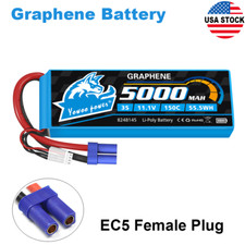 Yowoo 11.1V 5000mAh 3S EC5 150C Lipo Battery Graphene for RC Airplane Car Drone