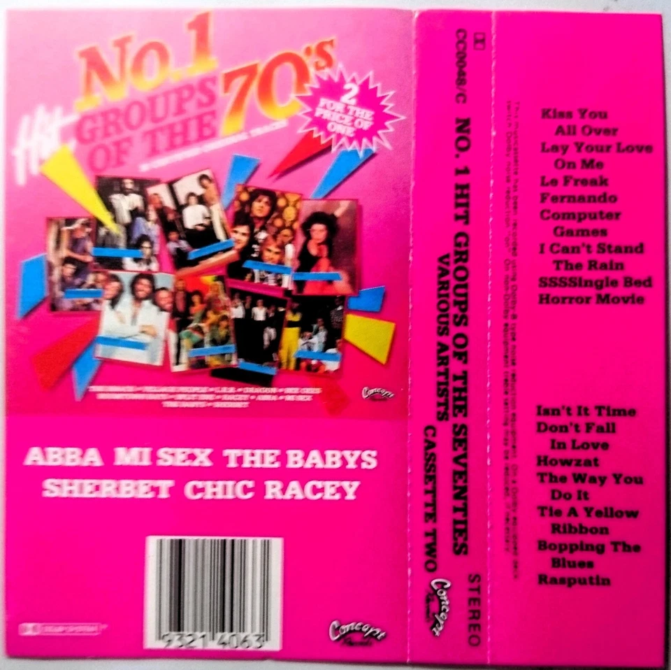 No.1 Hit Groups Of The 70's. Various 2 x Cassettes 1986 Concept - Image 4 of 4