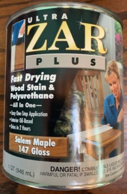 ZAR ULTRA PLUS 147 SALEM MAPLE/GLOSS Stain and Polyurethane All in One QUART