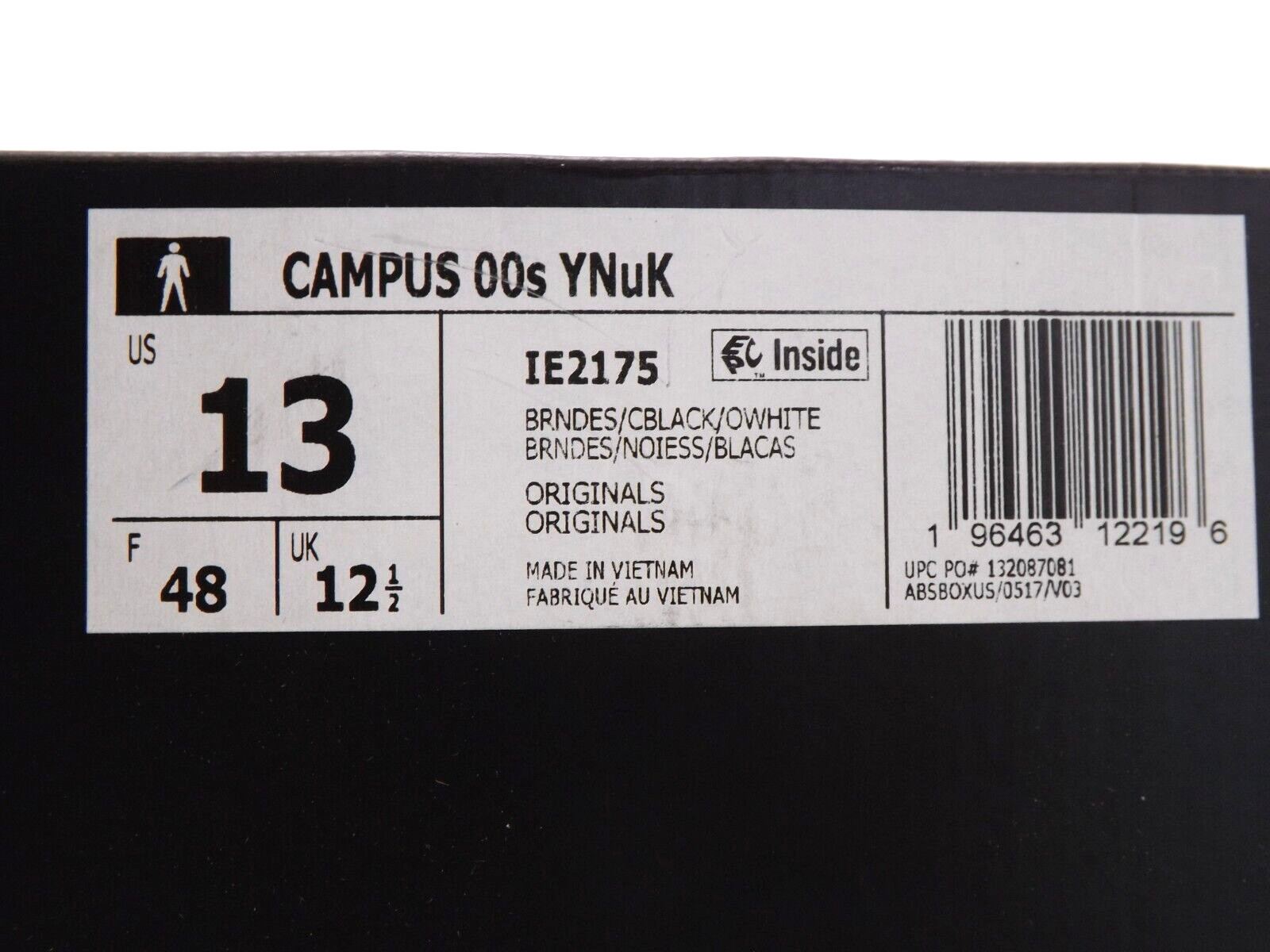 ADIDAS CAMPUS 00S YNUK SHOES Size 13 Brown Desert/Black /White IE2175 thumbnail 13