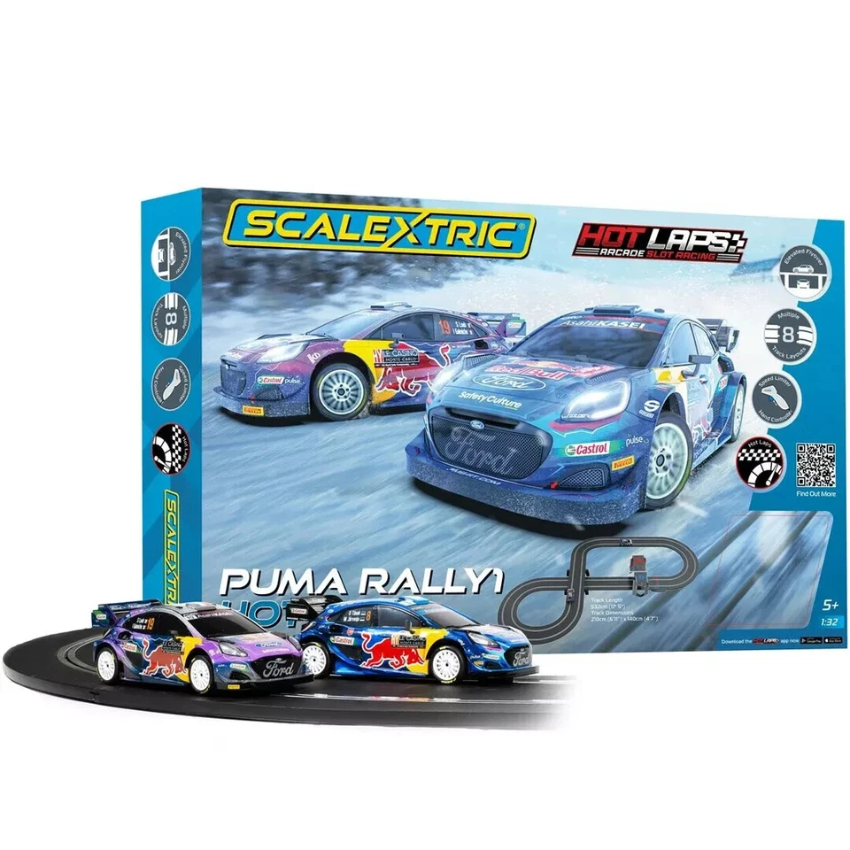 Scalextric C1452T Puma Rally1 WRC Hot Laps 1:32 Slot Car Track Set