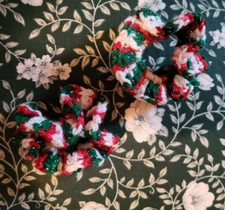 SMALL SCRUNCHIES FOR LITTLE GIRLS OR BIG GIRLS PONYTAILS SPARKLY XMAS COLORS