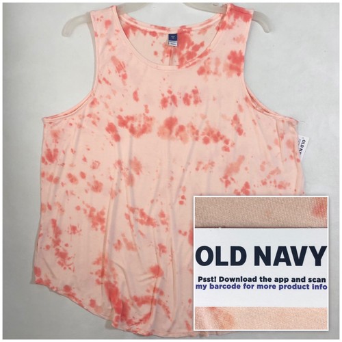 Sz XXL NWT OLD NAVY Women’s Sleeveless High Neck Coral Tie Dye Blouse