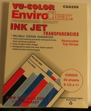 NEW in Sealed Package. VU-COLOR CG6209 INK JET Transparencies. 50 sheets