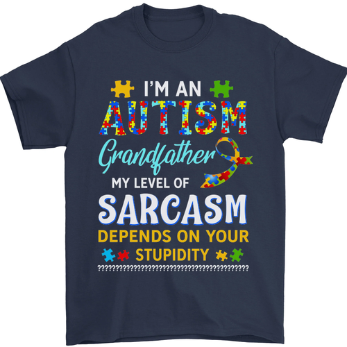 Autism Grandfathers Day Autistic ASD Mens T-Shirt 100% Cotton - Picture 90 of 102