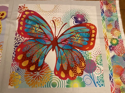 Fabric Lot Garden II Butterfly Brights PANEL Jason Yenter / #11216 Ombre Daiwabo image 14