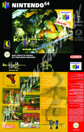 KILLER INSTINCT GOLD - Nintendo 64 N64 NFAH - Jaquette Cover UGC - Photo 1 sur 5