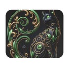 Mouse Pad (Rectangle) 3D Art Nouveau Black Cat Green Style Design 10, Gift