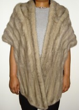 Gorgeous Gray Mink Fur Stole Jacket Wrap Size 10-12 Free Shipping