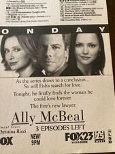 Ally McBeal, Calista Flockhart, Christina Ricci, Vintage TV Guide Ad