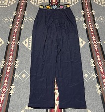 Dorothy Schoelen Platinum Floral Pants Womens Sz 4 Relaxed Waist M11