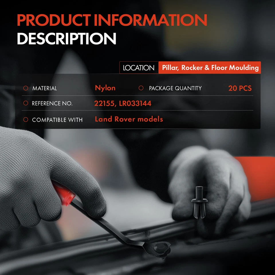 20x8 毫米紧固件柱摇杆和地板成型适用于路虎 Defender Discovery — 第 2/4 张图片