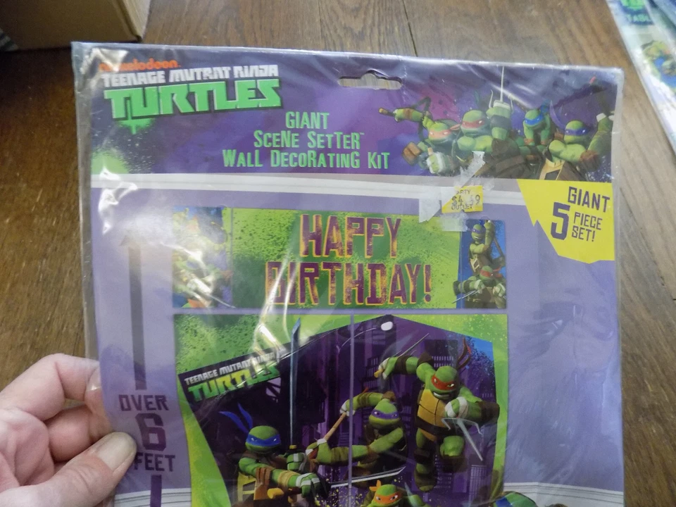 De Colección TORTUGAS NINJA MUTANTES ADOLESCENTES Escena Setter Kit de Decoración de Pared Telón de Fondo Gigante Foto 2 de 4