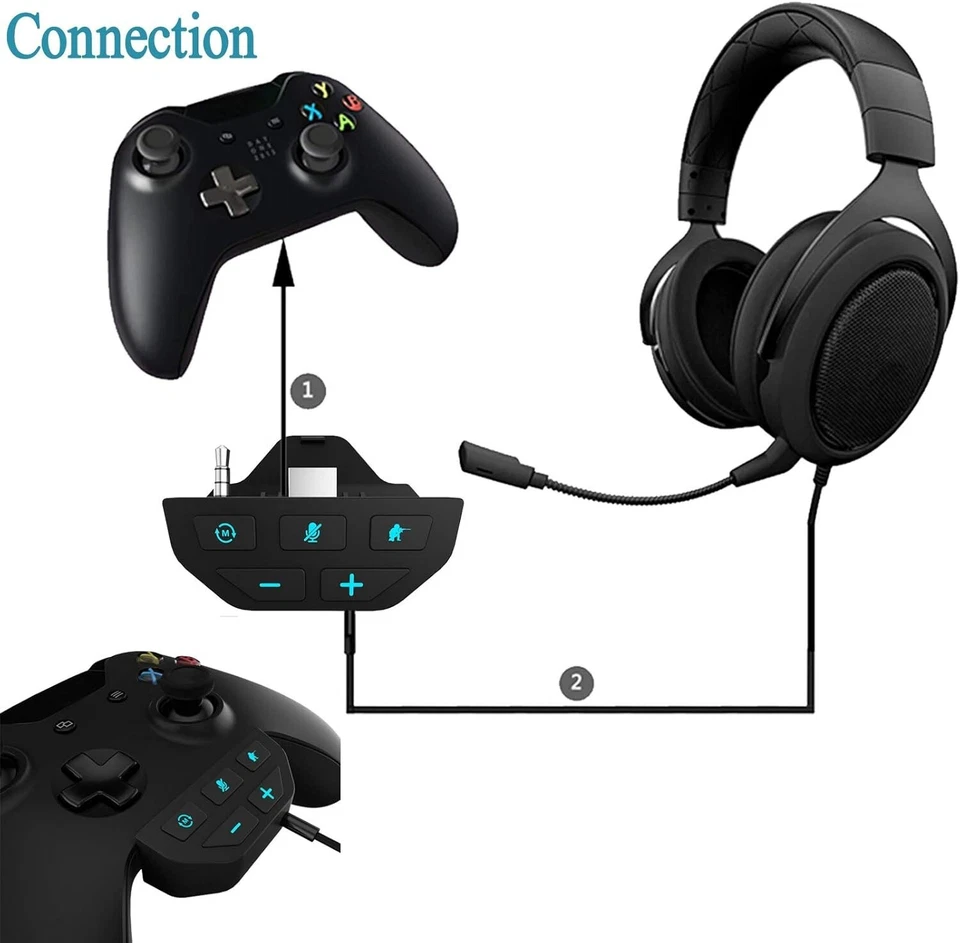 Stereo Headset Adapter Audio Mic Headphone Converter for Xbox One/X/S Controller - Image 2 of 4