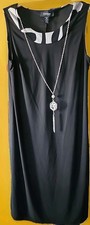 R&M Richards Women's Black Printed Sheath Necklace Dress Size 10 New B15 Nice