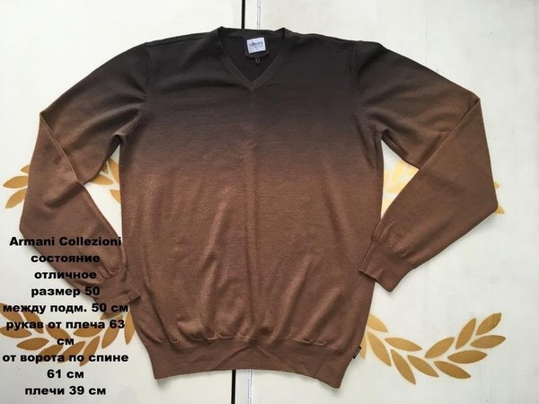 Men Giorgio Armani Sweater Black 38 / M / 46 #54SB