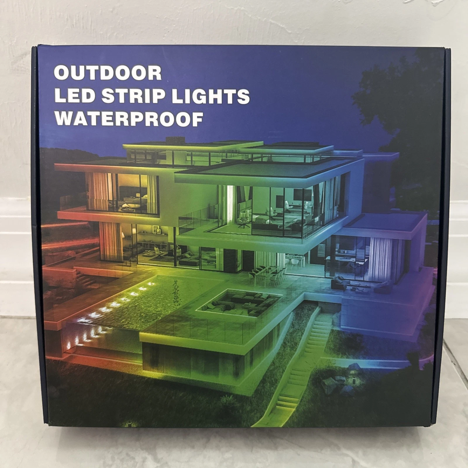 300ft Waterproof Outdoor RGB LED Strip Lights IP68 Remote Control Open Box