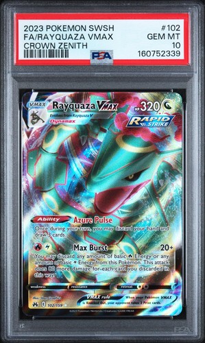 2023 Pokemon Crown Zenith Rayquaza VMAX 102/159 Full Art PSA 10 GEM MINT
