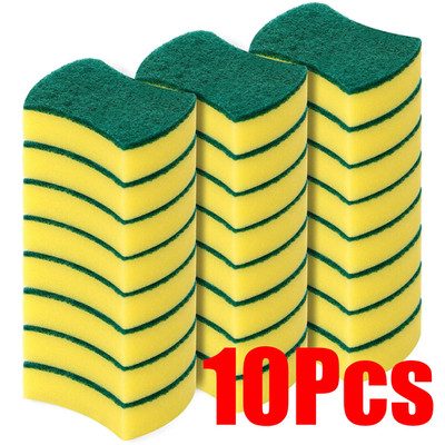10pcs Cleaning Sponges Dish Scrubber Soft & Heavy Duty Microfiber Kitchen Sponge